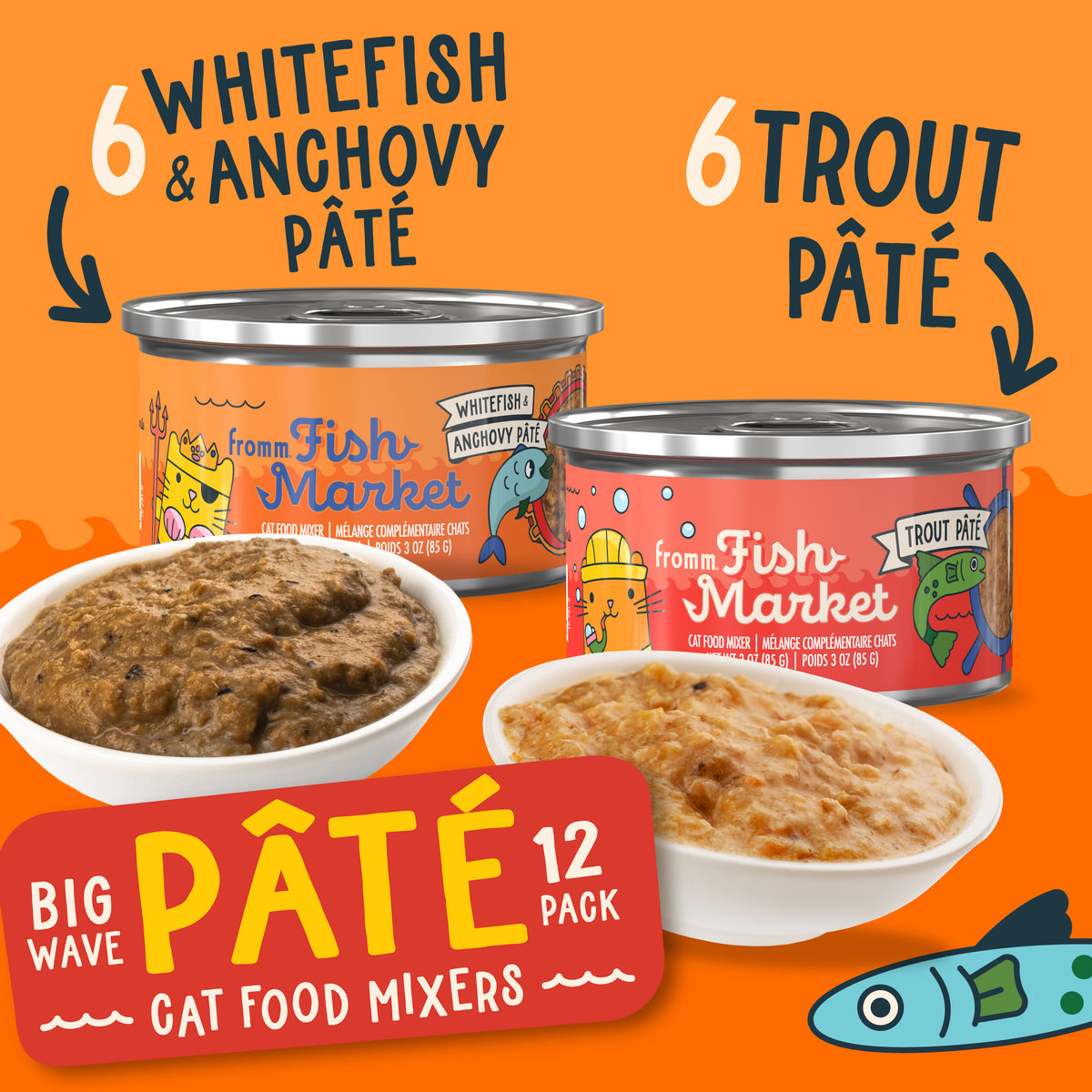 Fromm Fish Market Big Wave Pâté Cat Food Mixers Variety Pack