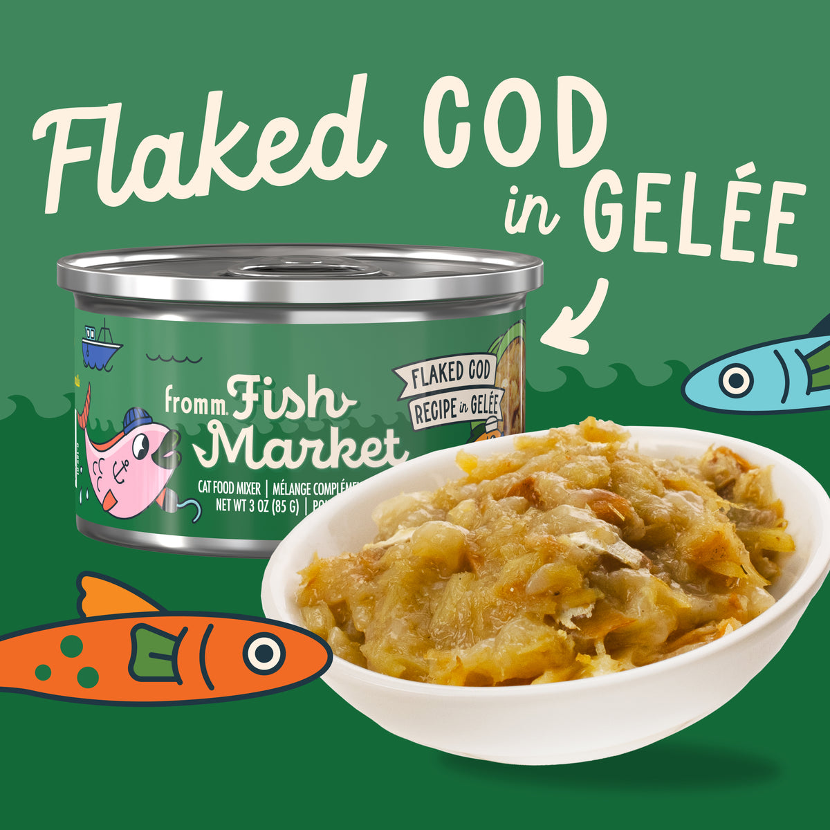 Fromm Fish Market Flaked Cod in Gelée Cat Food Mixer