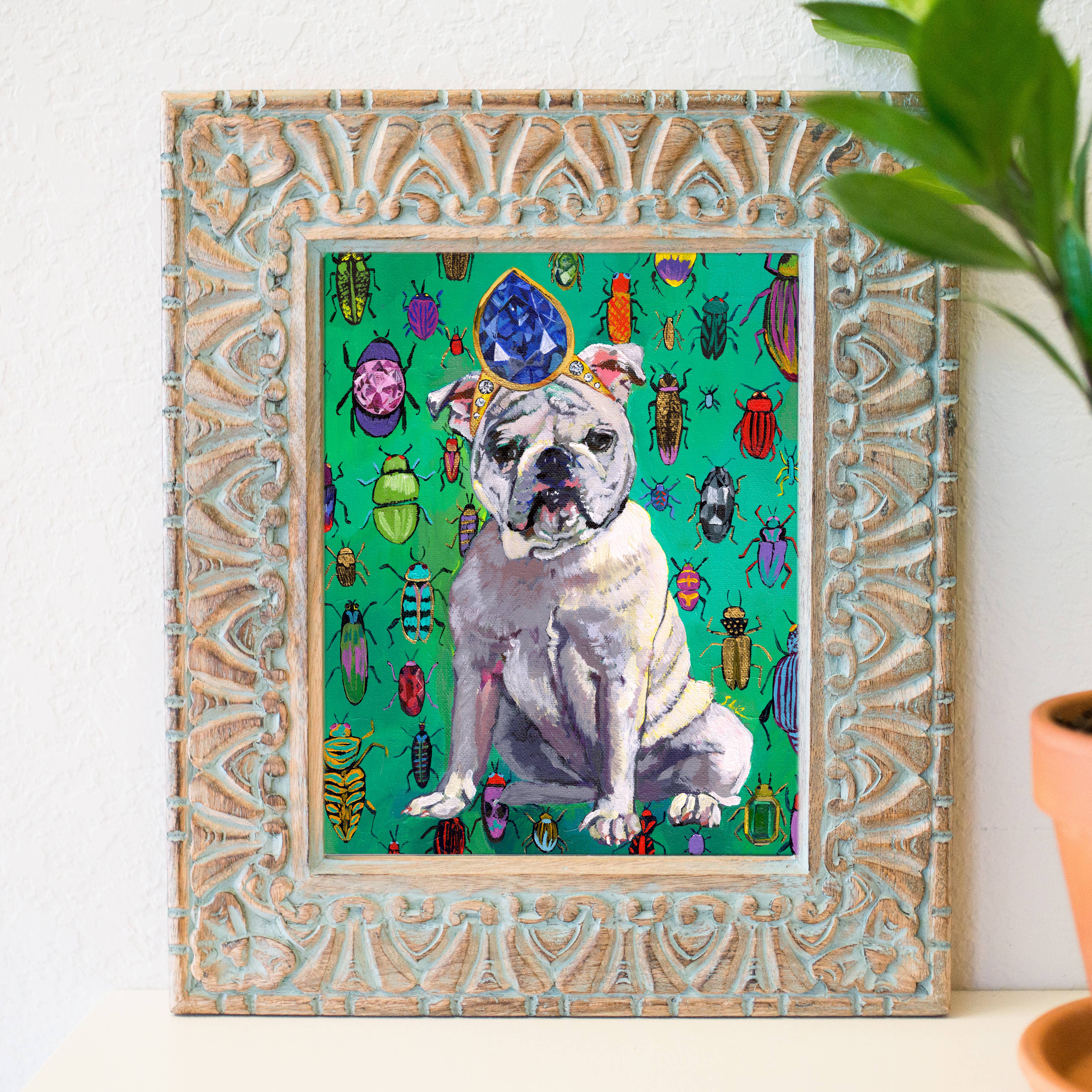 The Stationery Bakery - 8" x 10" English Bulldog and beetles