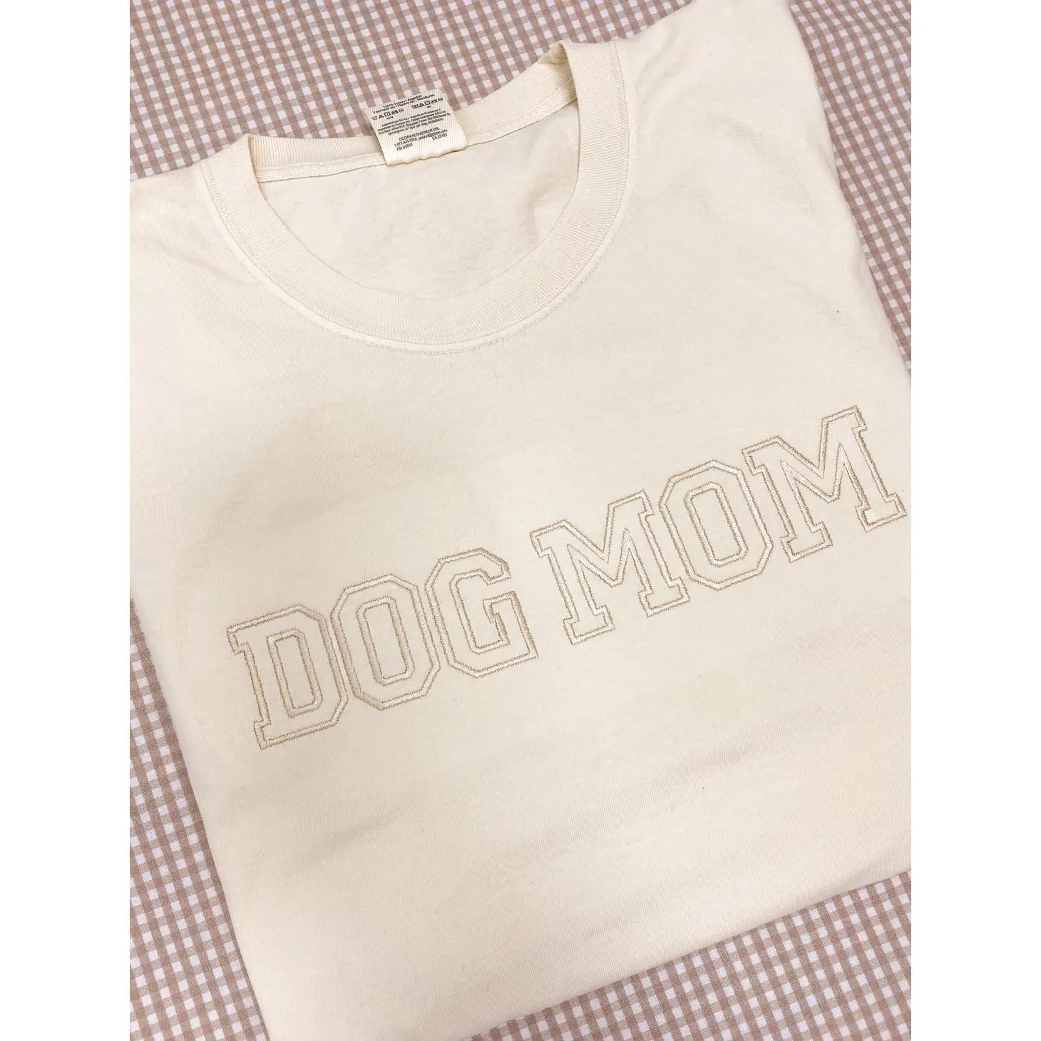 Monochromatic Dog Mom Embroidered Tee