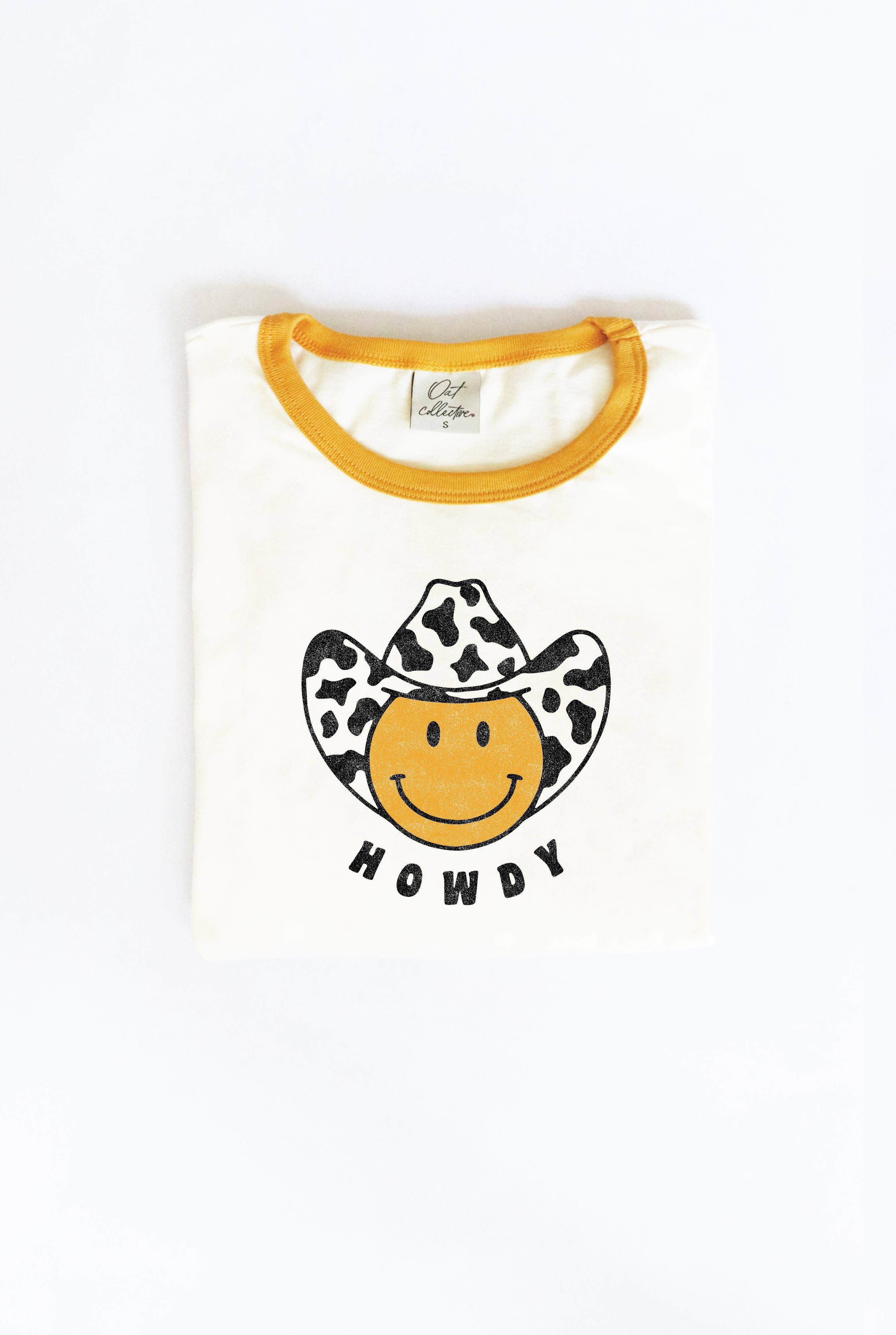 OAT COLLECTIVE - HOWDY SMILEY FACE Ringer Graphic T-Shirt