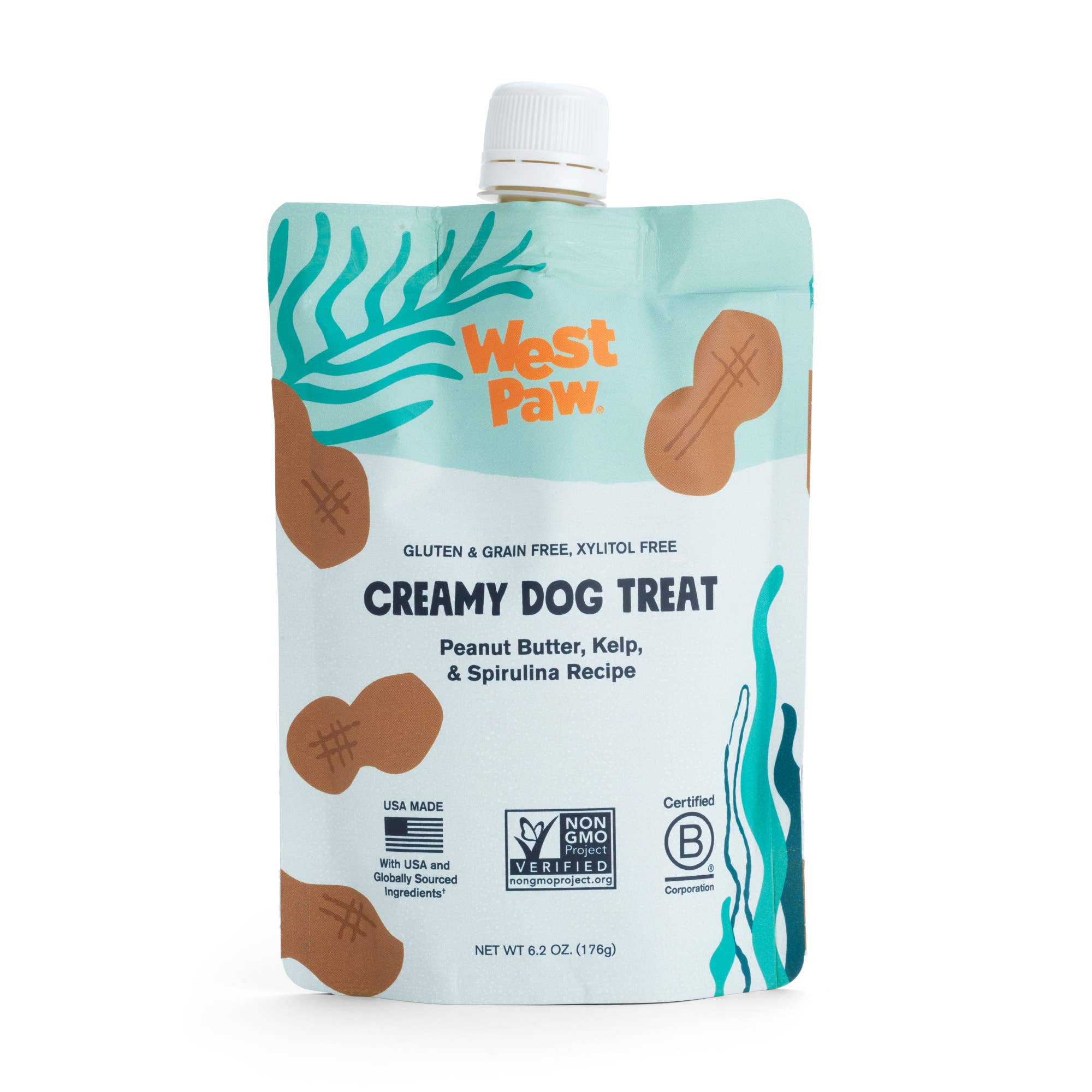 West Paw - Peanut Butter, Kelp &amp; Spirulina Creamy Dog Treat