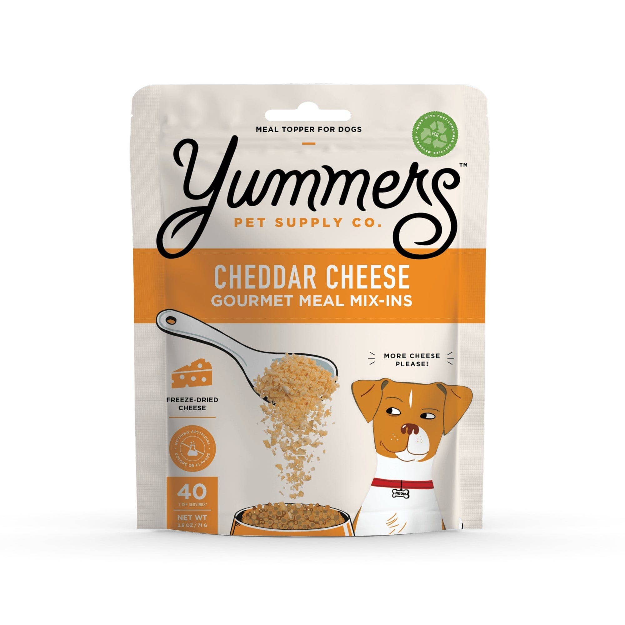 Yummers - Freeze-dried Cheddar Cheese Gourmet Meal Mix-in for Dogs, 2.5 oz.