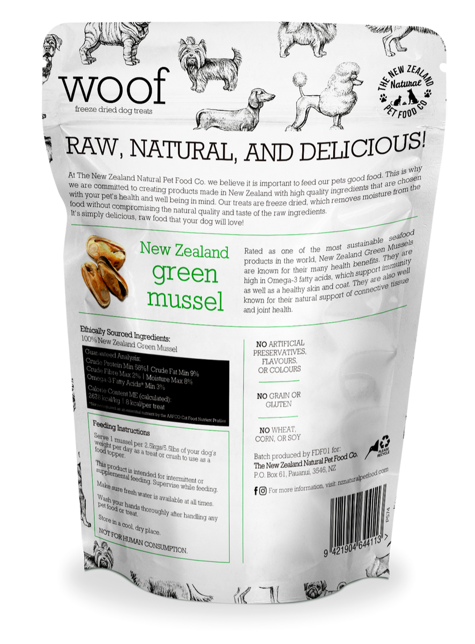 The NZ Natural Pet Food Co. - Freeze Dried Green Mussels