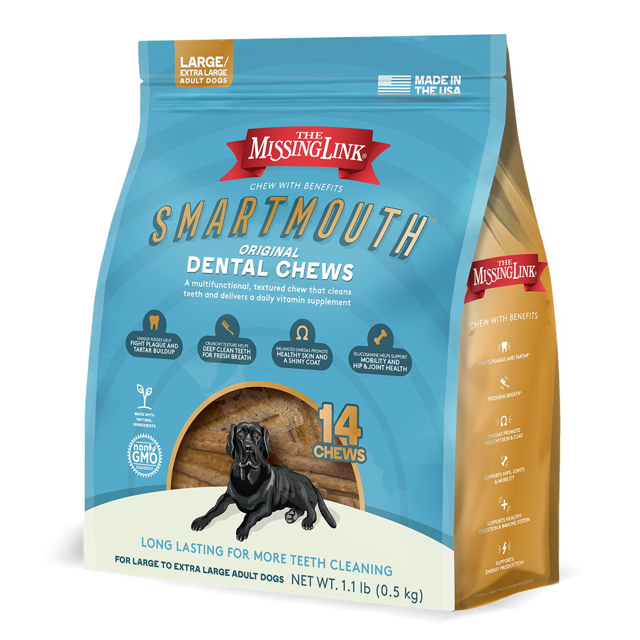 Missing Link Smartmouth Dental Chew LG/XLG Dog - 14ct