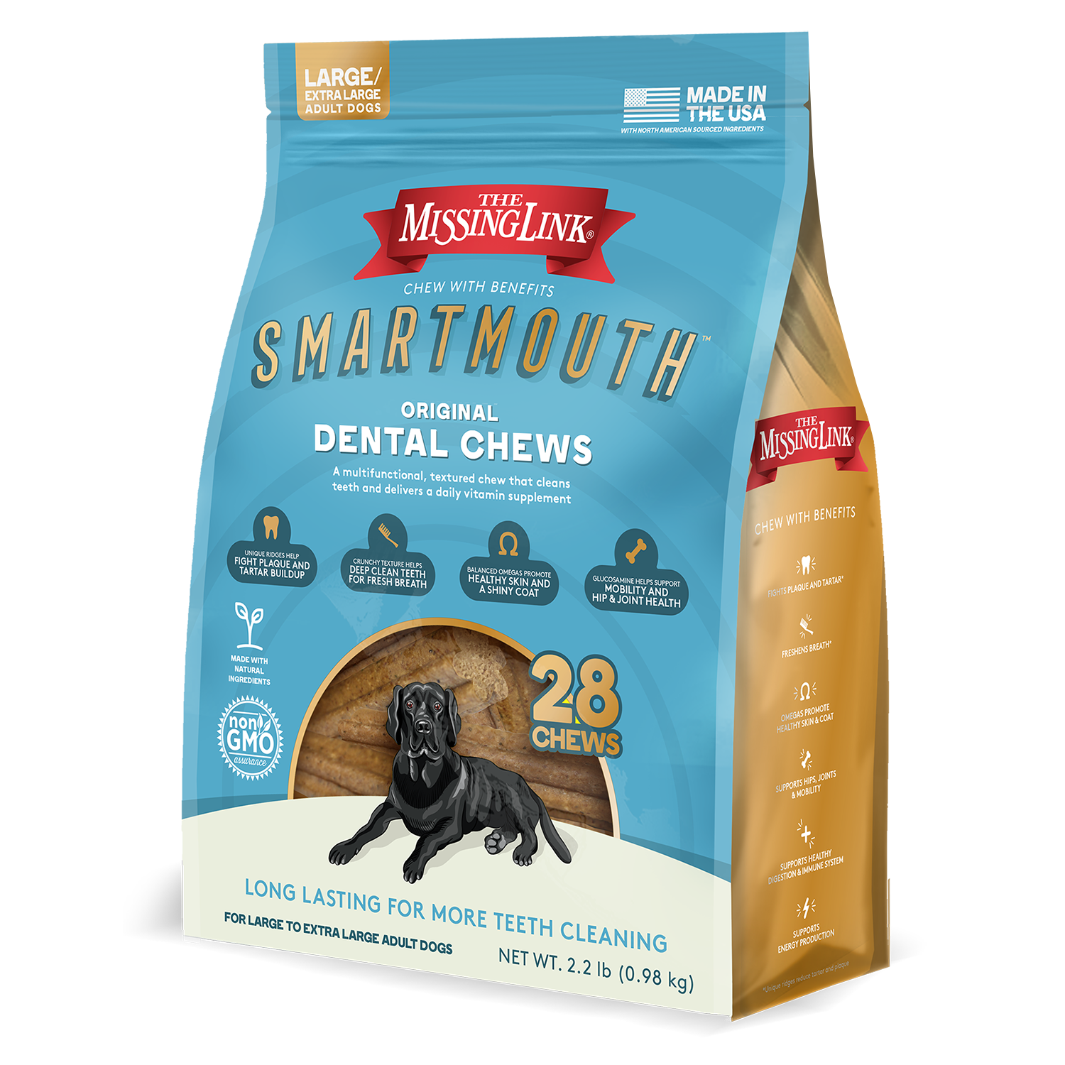 Missing Link Smartmouth Dental Chew LG/XLG Dog - 28ct