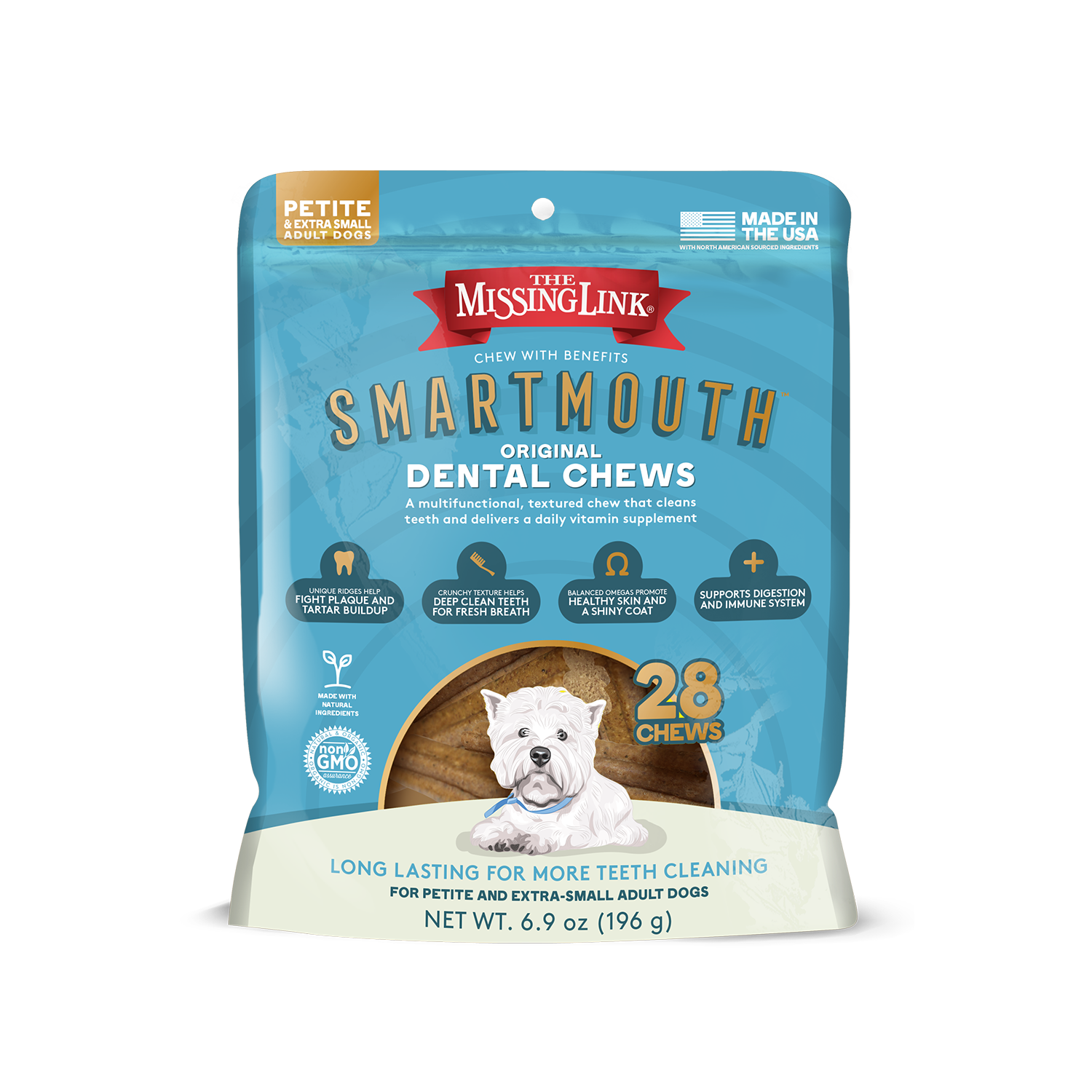 Missing Link Smartmouth Dental Chew Petite/xs - 28ct