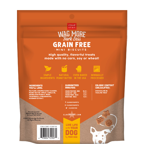 Wag More Bark Less GF Mini Biscuits - Peanut Butter & Apples