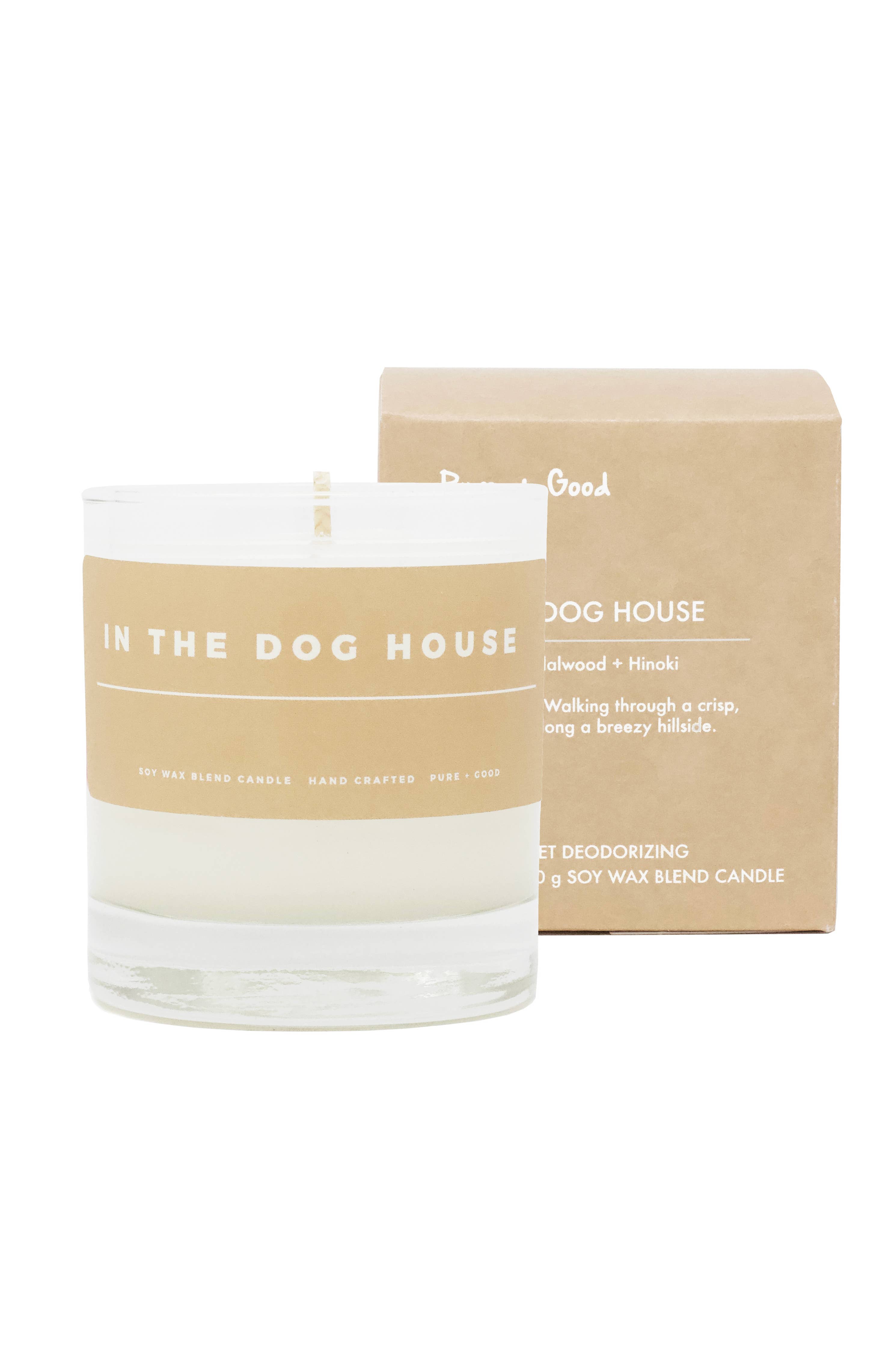 In The Dog House: Sandalwood + Hinoki, Soy Wax Blend Candle