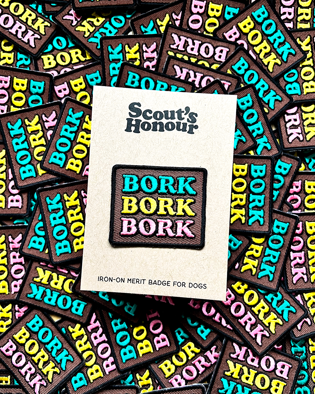 Scout's Honour - Bork iron-on patch for dogs LIMITED EDITION