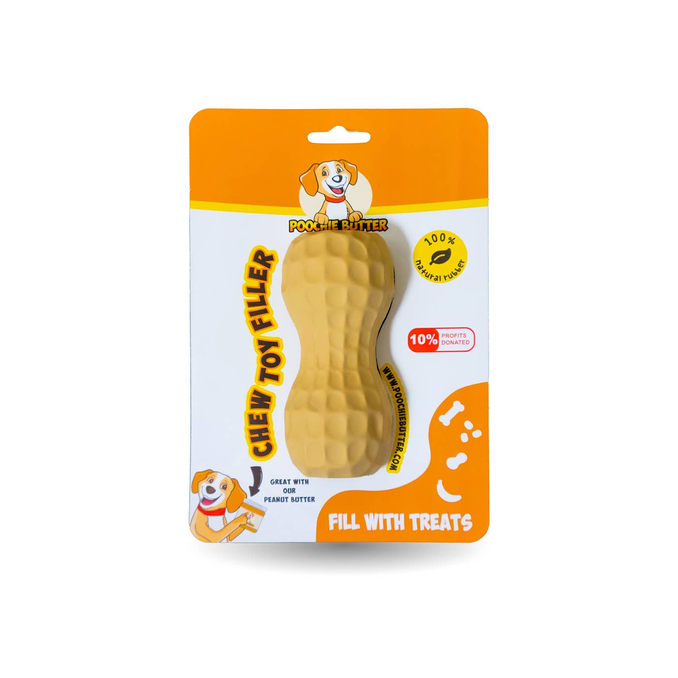 Poochie Butter Medium Peanut Toy with 2oz Dog Peanut Butter
