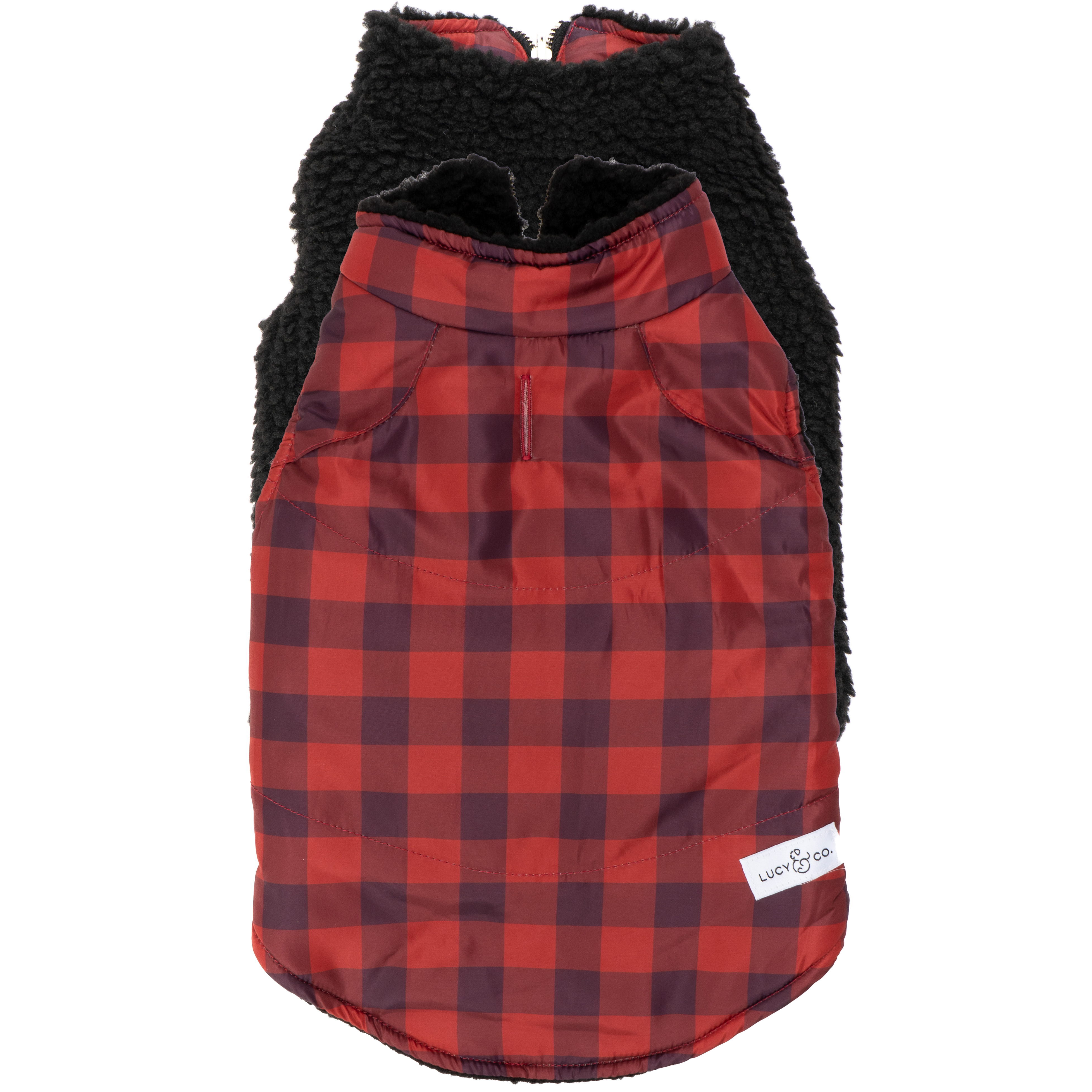 Lucy & Co. - The Holly Jolly Reversible Teddy Puffer Vest