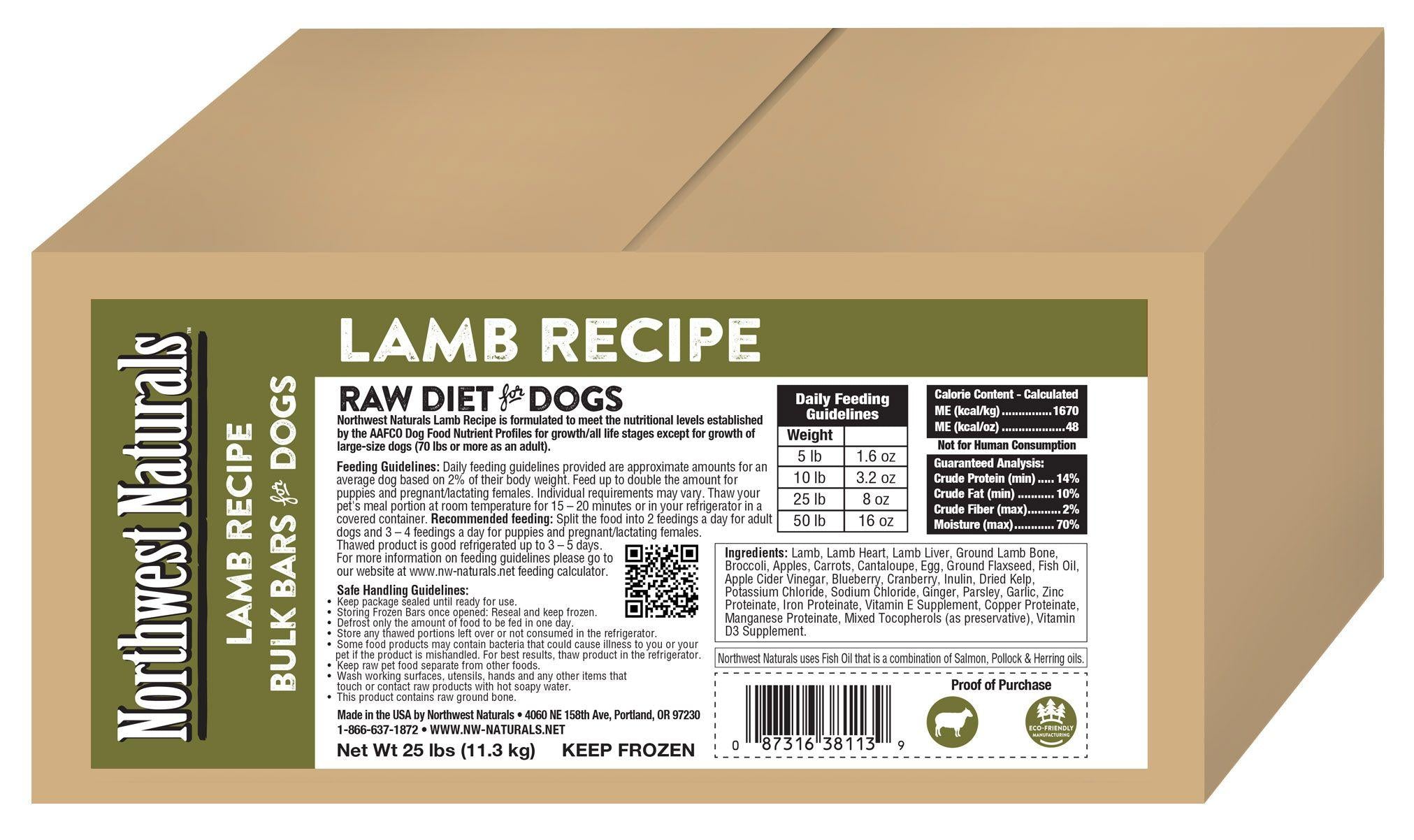 Northwest Naturals Lamb Patties - 25lb